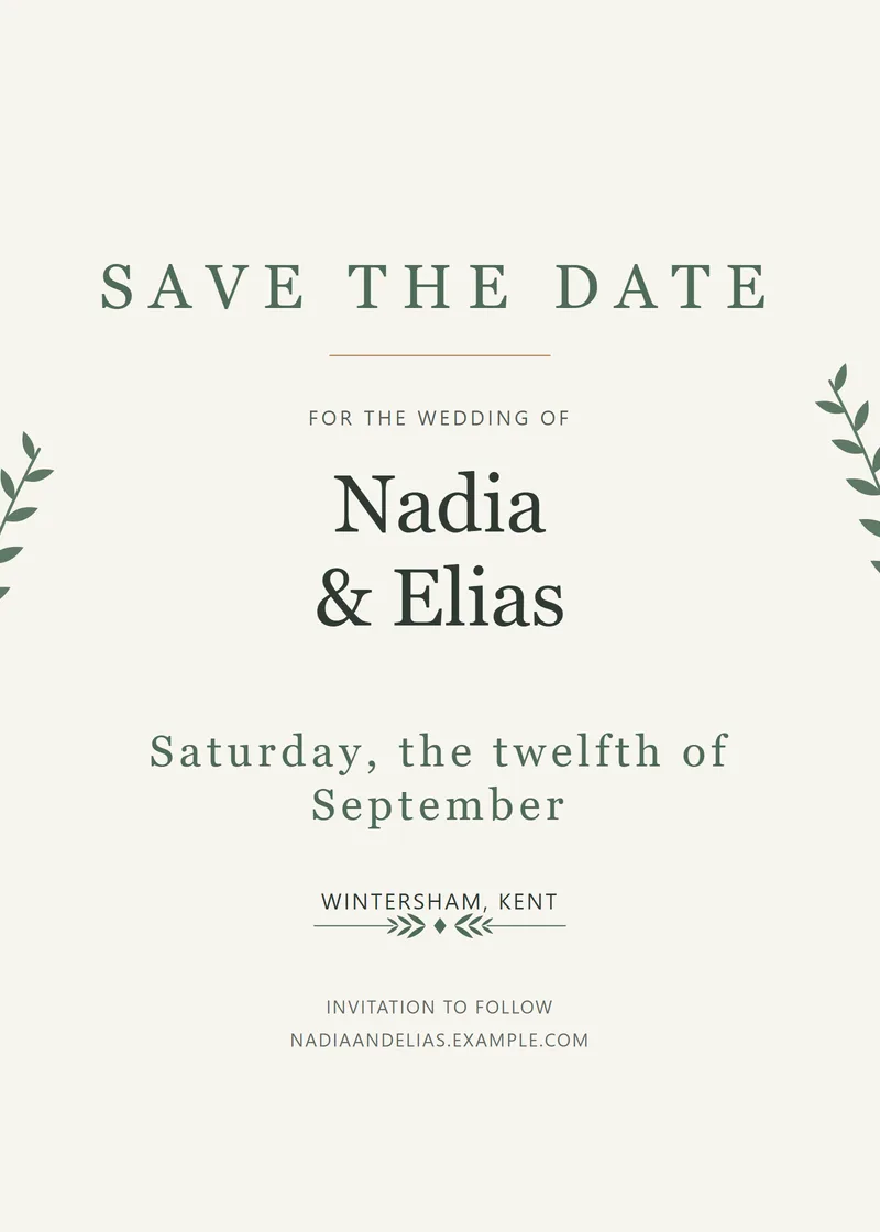 Botanical Save the Date - a floral invitation design