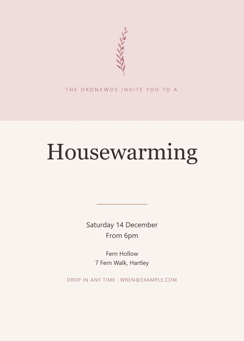 Blush Banner Housewarming Party Invitation - a retro invitation design