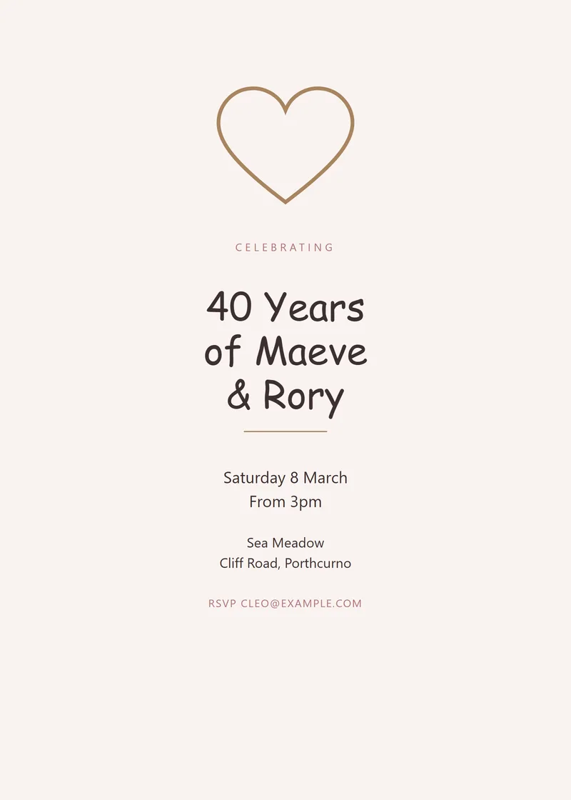 Blush Crest Anniversary Invitation - a luxury invitation design