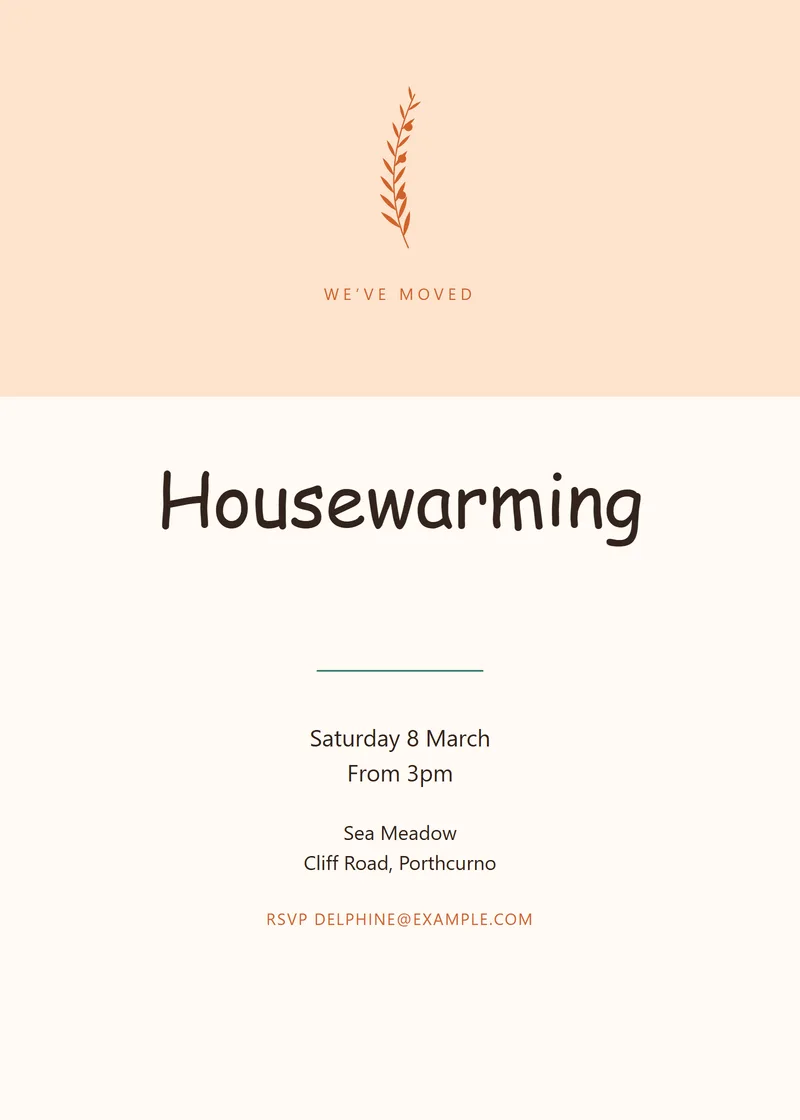 Citrus Banner Housewarming Invitation - a retro invitation design