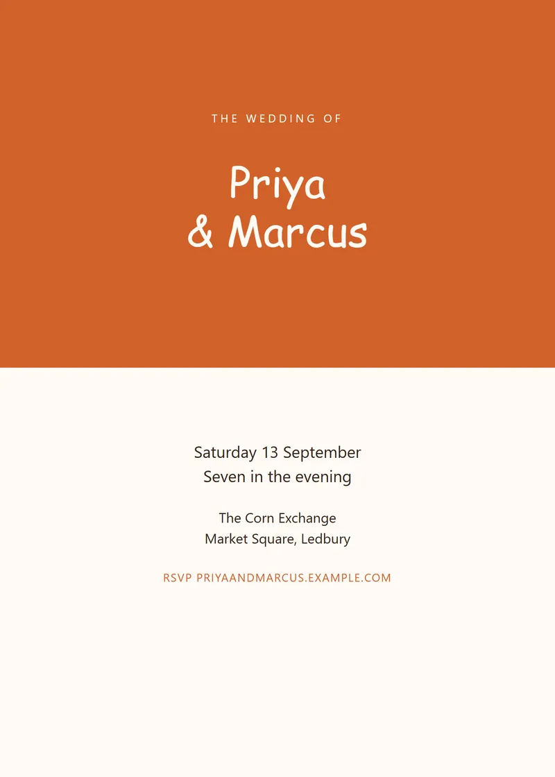 Citrus Bold Wedding Invitation - a modern invitation design