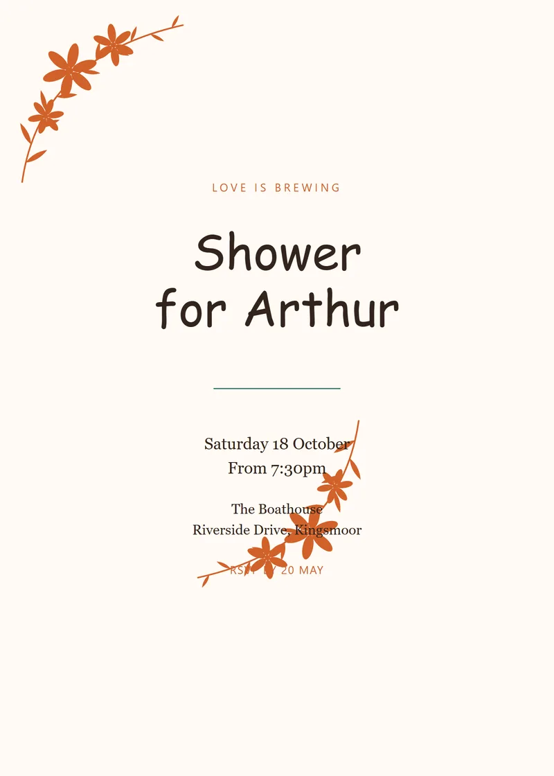 Citrus Botanical Bridal Shower Invitation - a floral invitation design