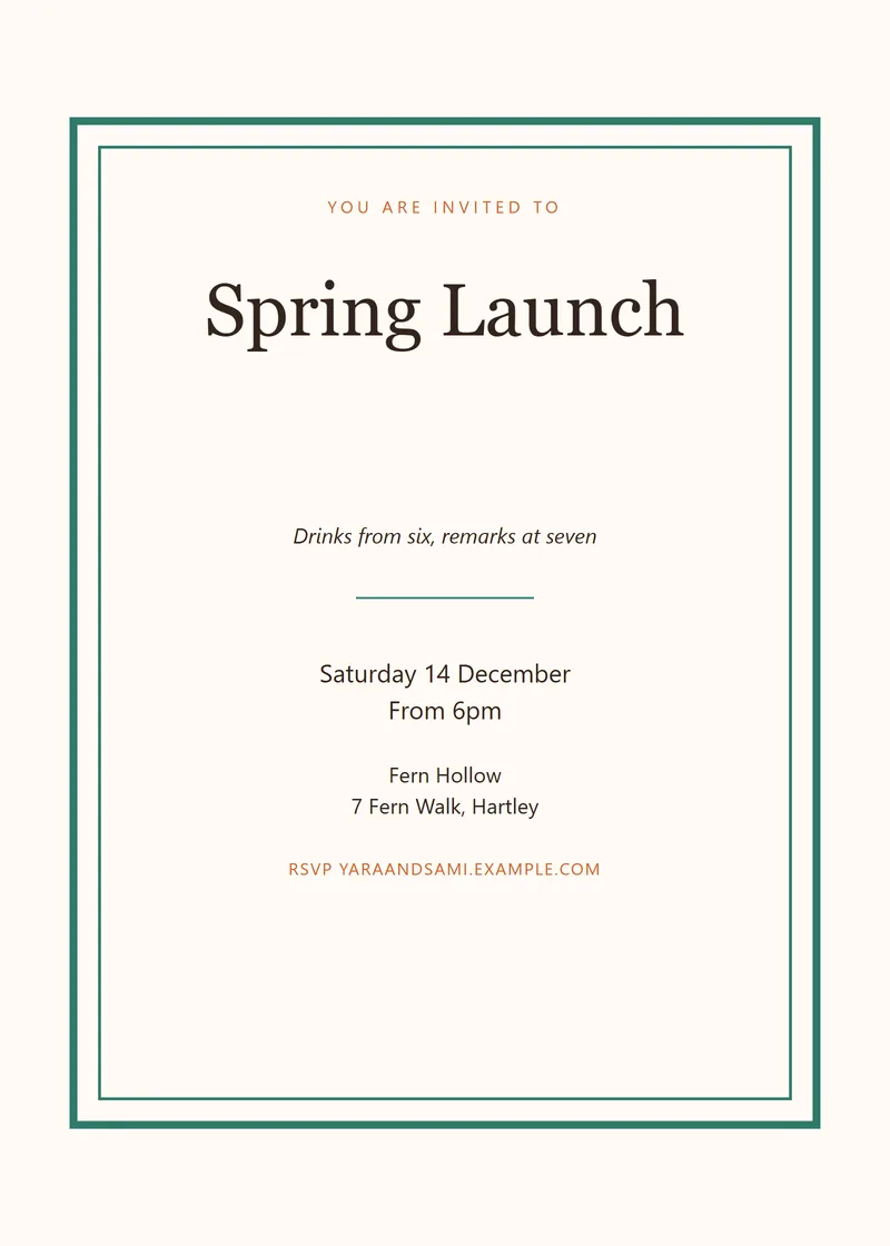 Citrus Framed Launch Invitation - a vintage invitation design