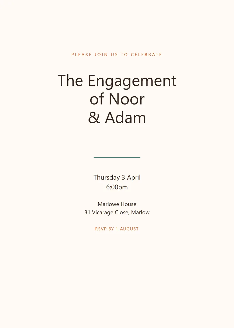 Citrus Framed Engagement Party Invitation - a vintage invitation design