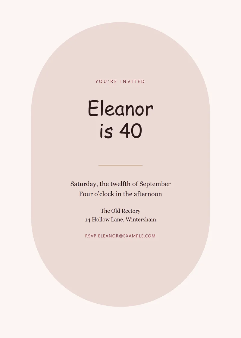 Claret Arch Birthday Party Invitation - a modern invitation design