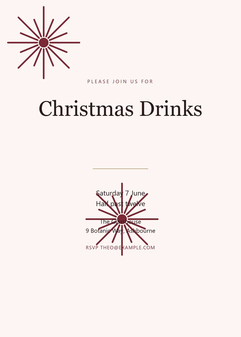Claret Botanical Holiday Party Invitation - a floral invitation design