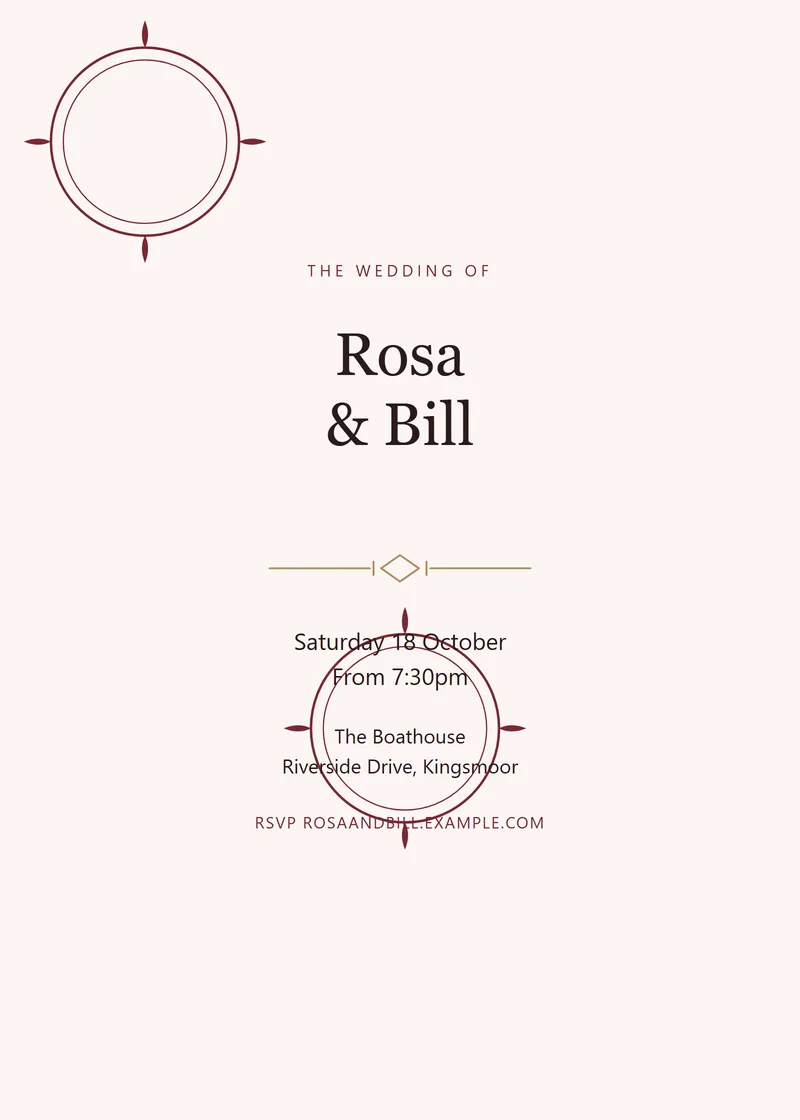 Claret Botanical Wedding Invitation - a floral invitation design