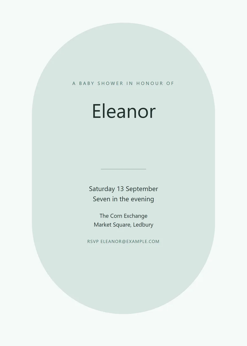 Eucalyptus Arch Baby Shower Invitation - a modern invitation design