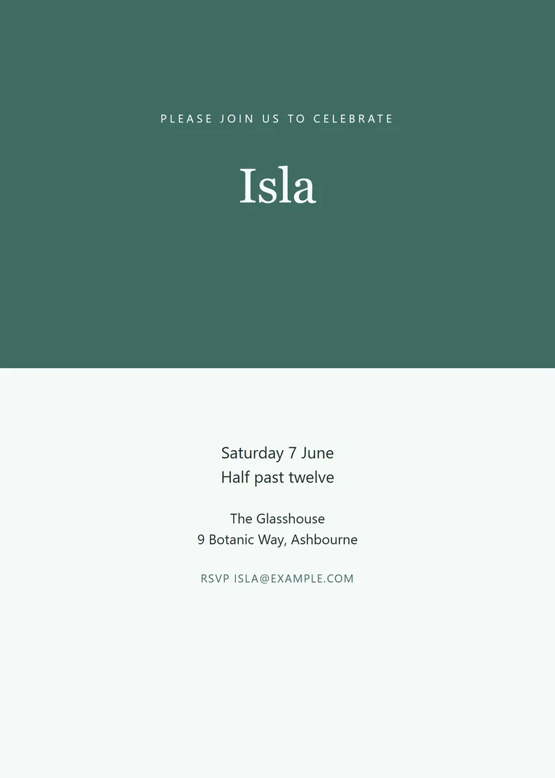 Eucalyptus Bold Graduation Invitation - a modern invitation design