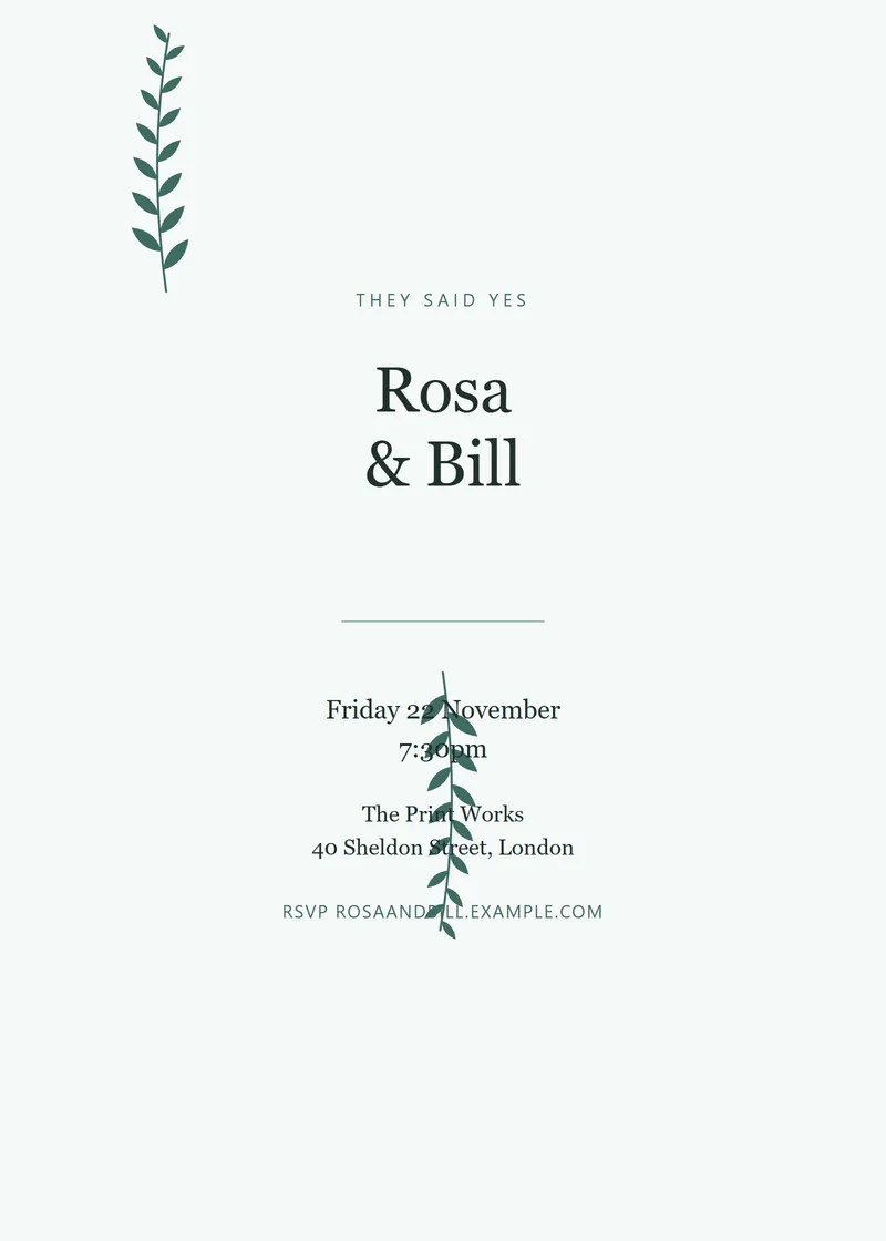 Eucalyptus Botanical Engagement Invitation - a floral invitation design
