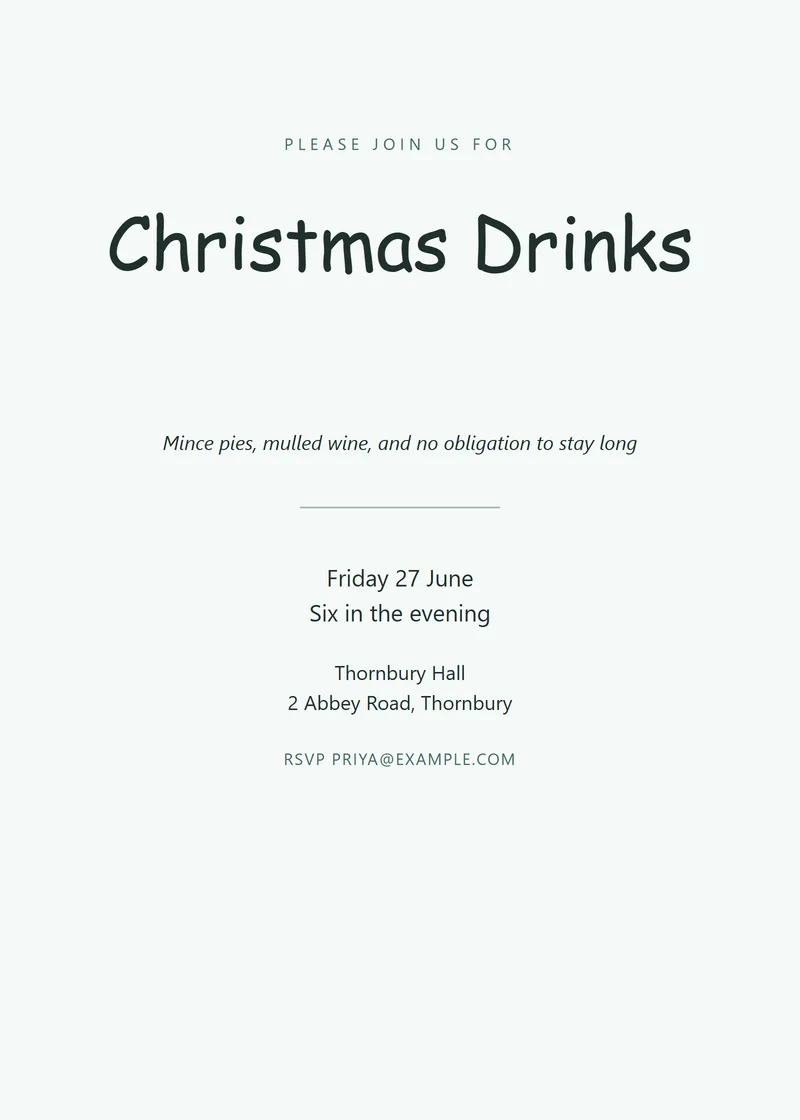 Eucalyptus Classic Holiday Party Invitation - a elegant invitation design