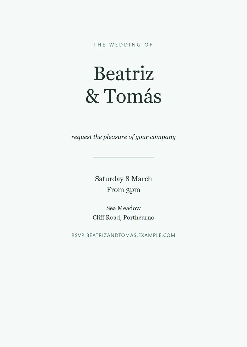 Eucalyptus Classic Wedding Invitation - a elegant invitation design
