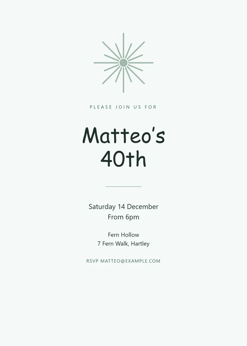 Eucalyptus Crest Birthday Invitation - a luxury invitation design