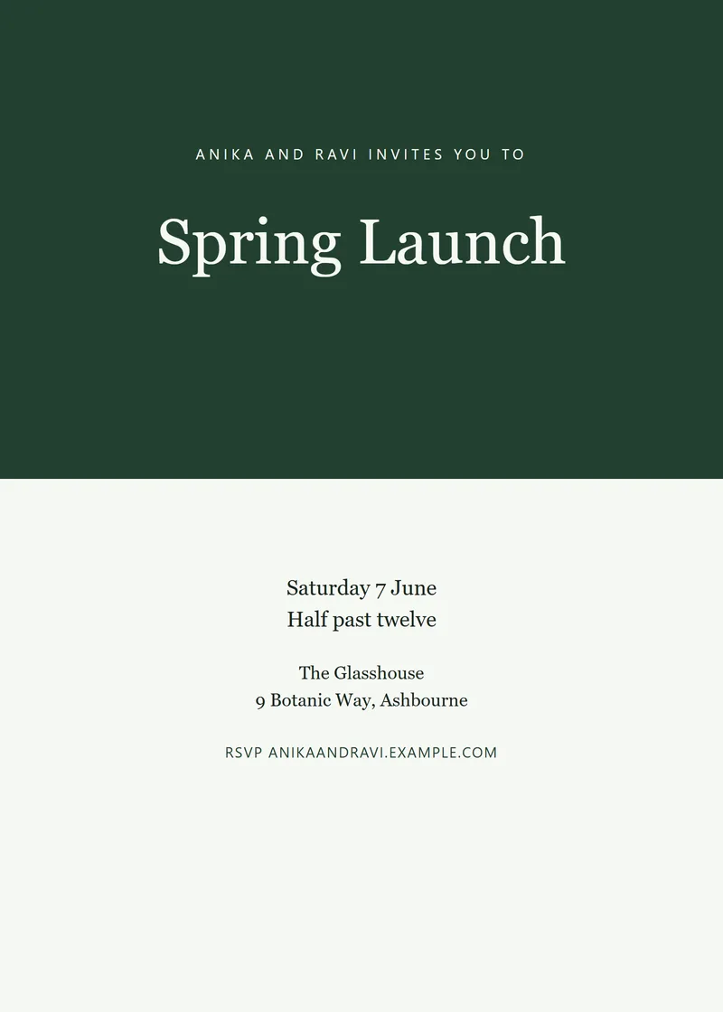 Forest Bold Event Invitation - a modern invitation design