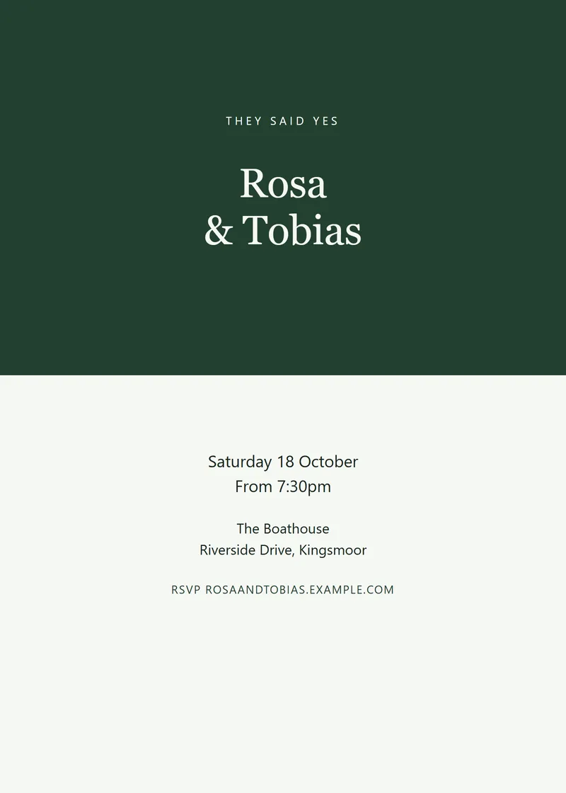Forest Bold Engagement Invitation - a modern invitation design