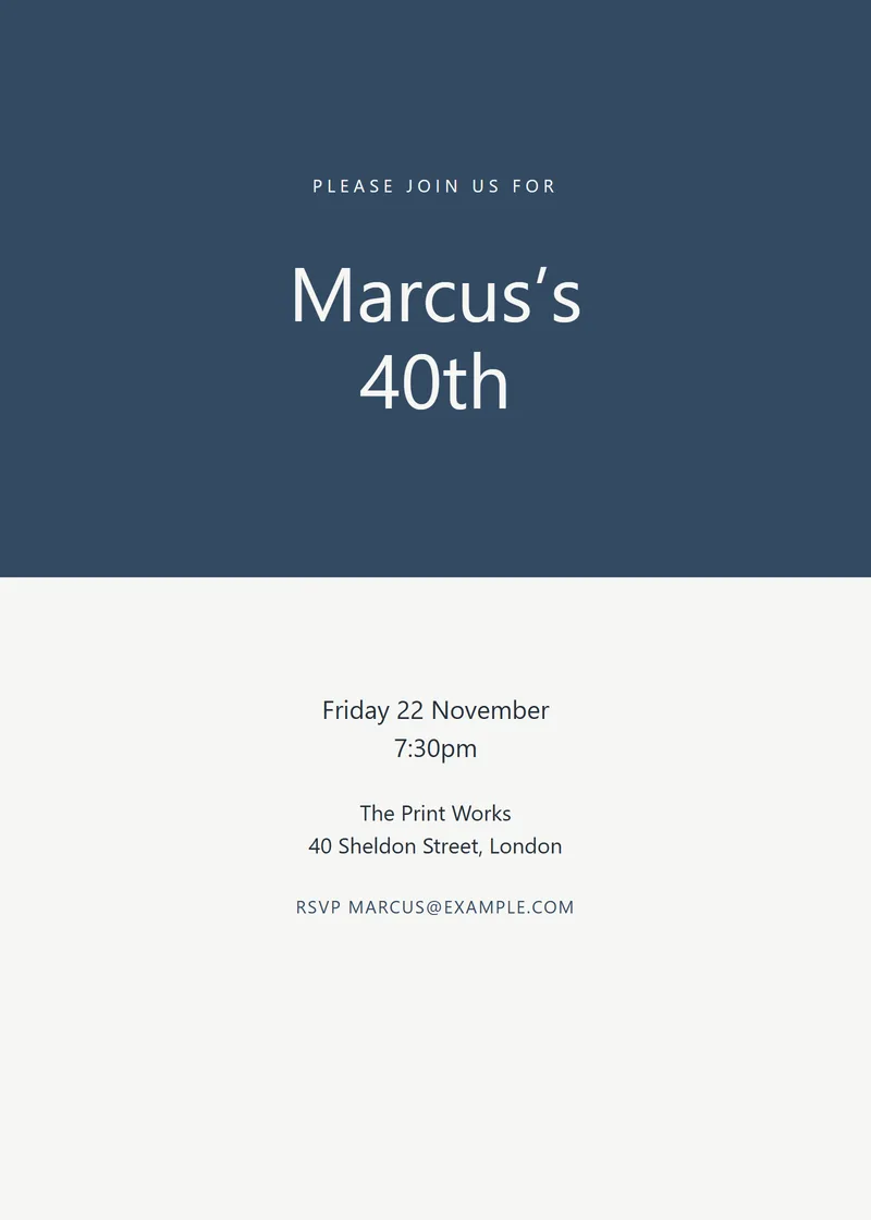 Harbour Bold Birthday Invitation - a modern invitation design