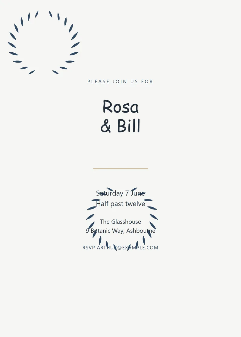 Harbour Botanical Anniversary Party Invitation - a floral invitation design