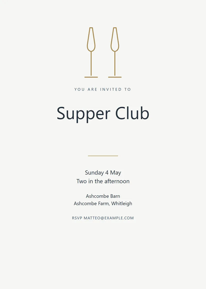 Harbour Crest Dinner Invitation - a luxury invitation design