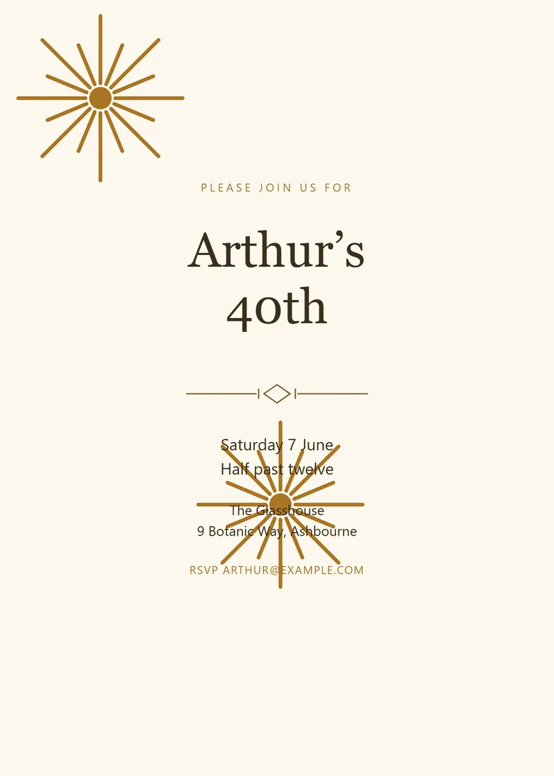Honey Botanical Birthday Invitation - a floral invitation design