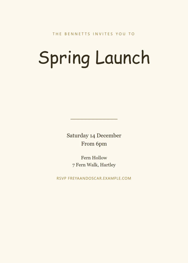 Honey Classic Event Invitation - a elegant invitation design