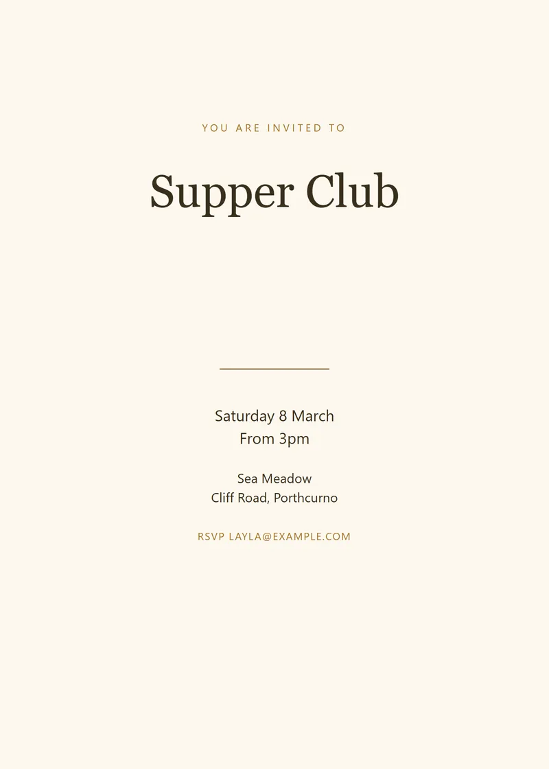 Honey Framed Dinner Invitation - a vintage invitation design