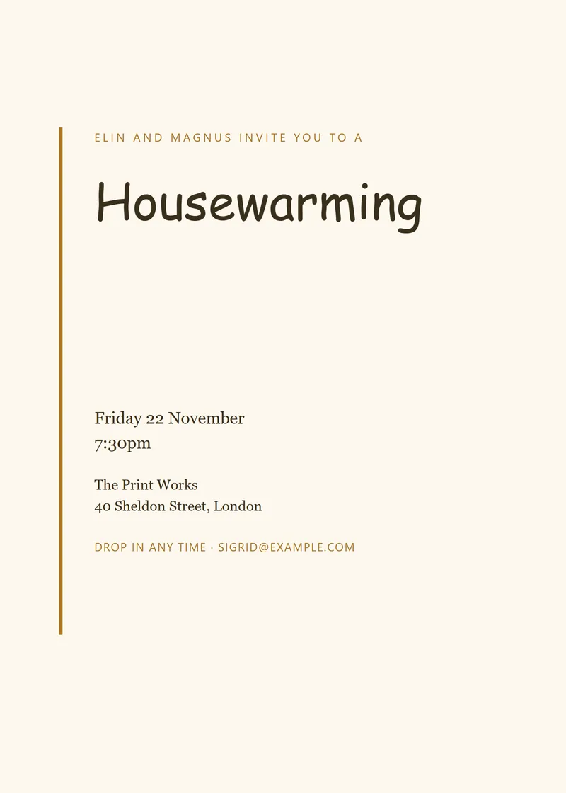 Honey Editorial Housewarming Party Invitation - a modern invitation design