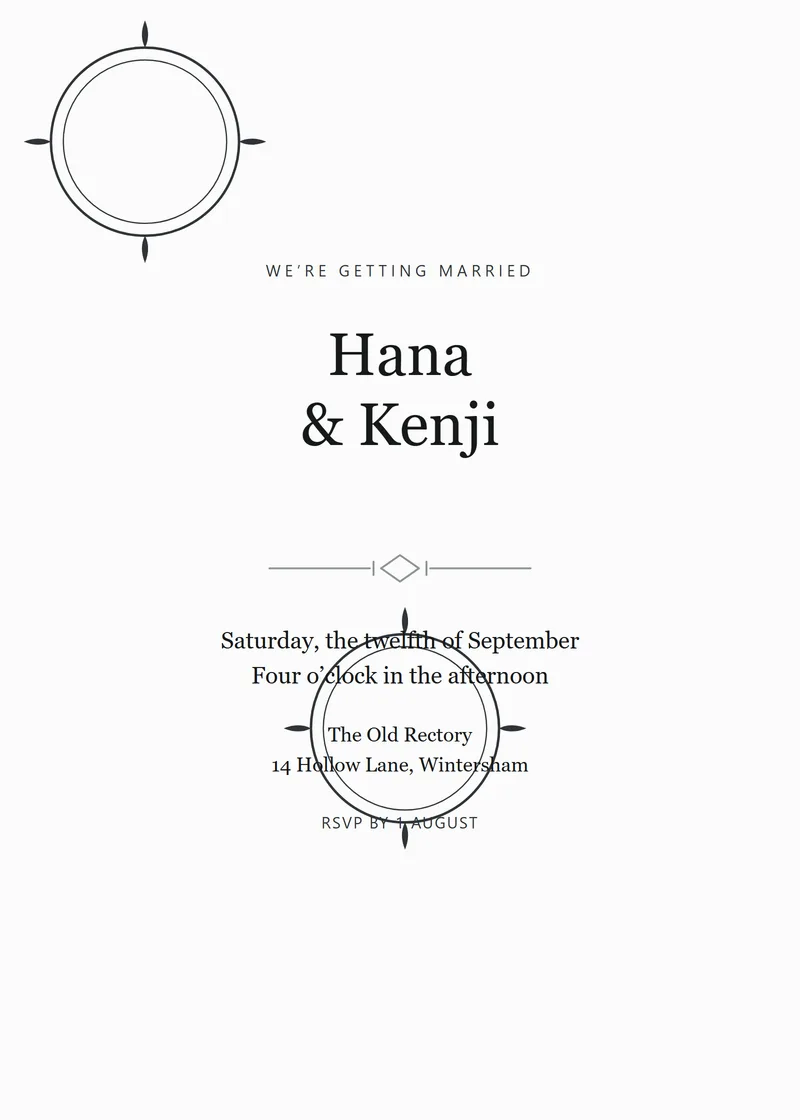 Ink Botanical Wedding Invitation - a floral invitation design
