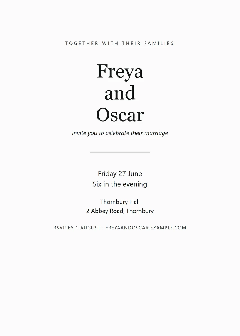 Ink Classic Wedding Invitation - a elegant invitation design