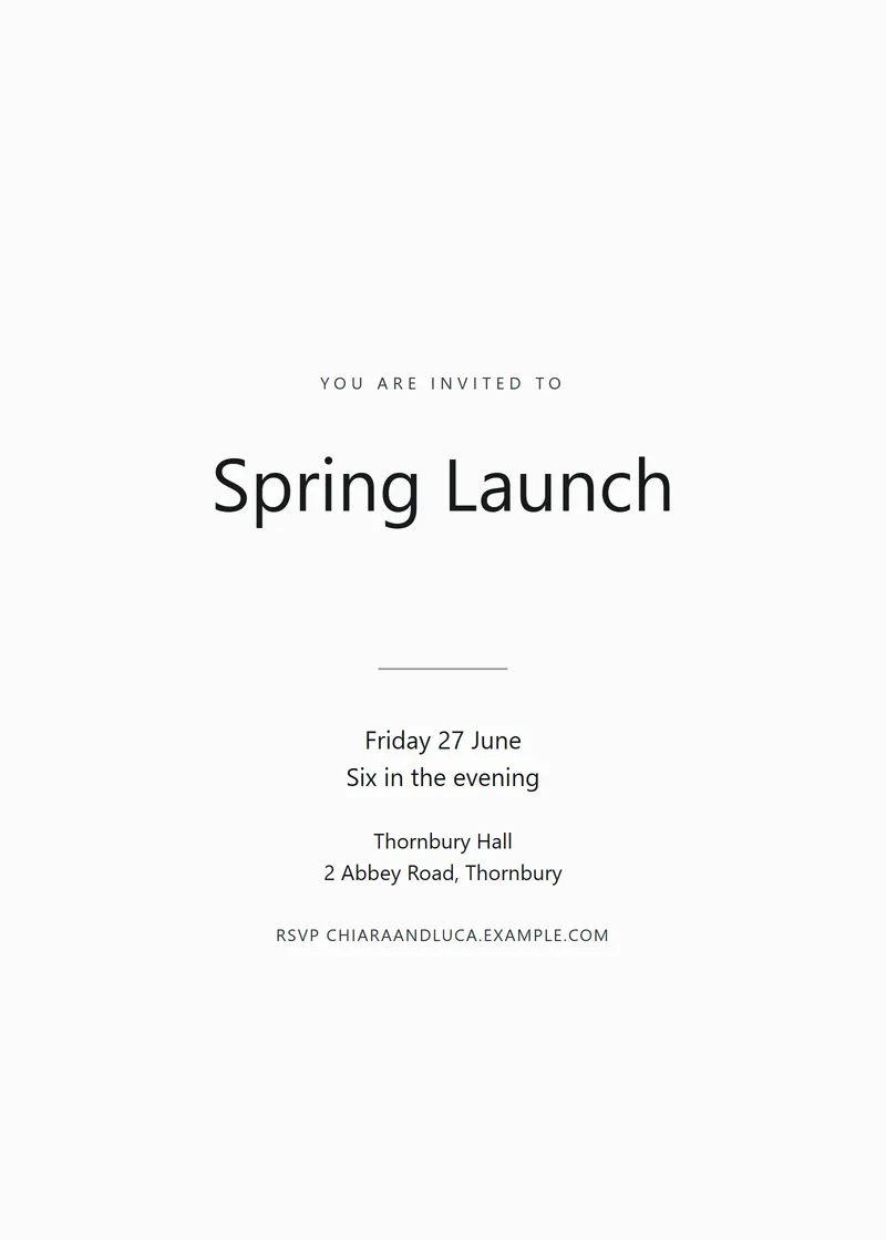 Ink Crest Launch Invitation - a luxury invitation design