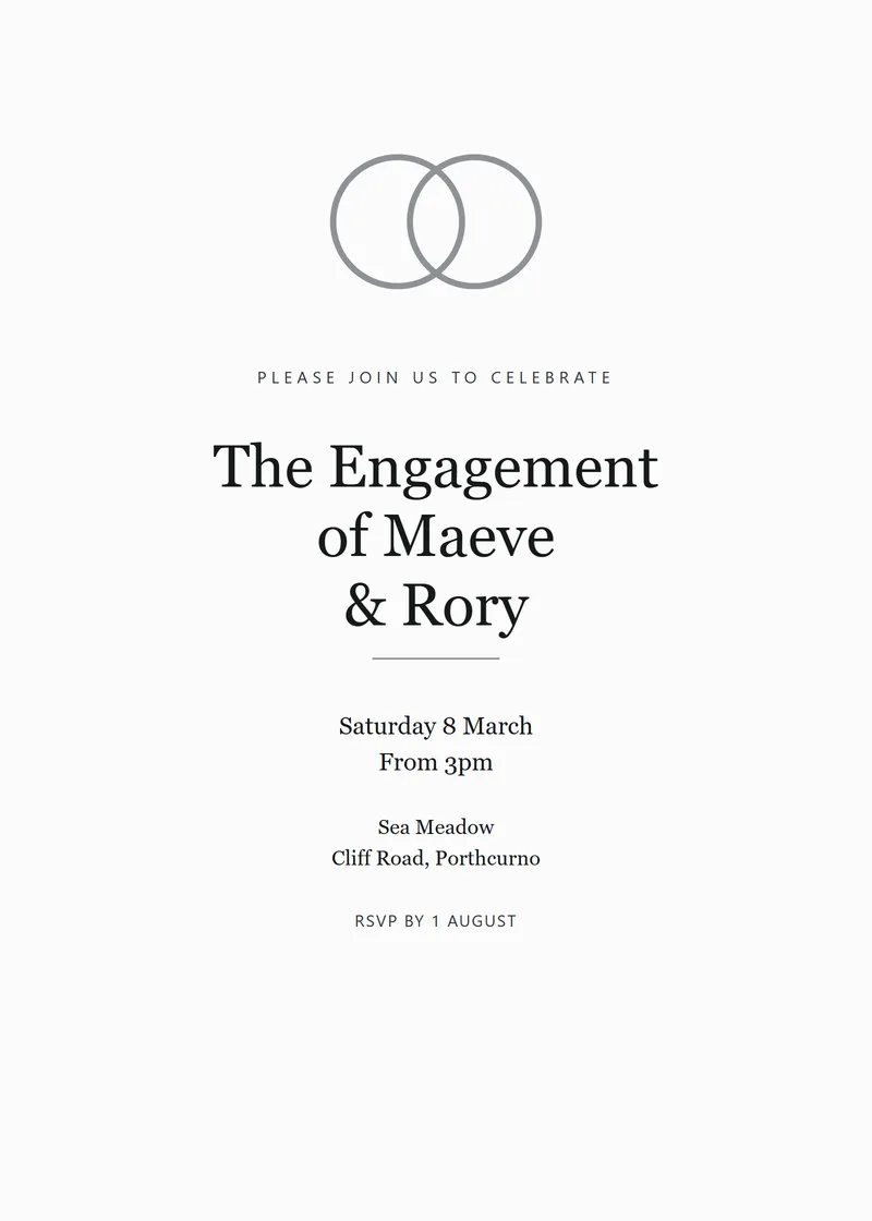 Ink Crest Engagement Party Invitation - a luxury invitation design