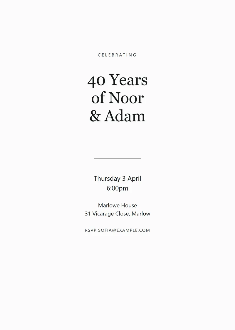 Ink Framed Anniversary Invitation - a vintage invitation design