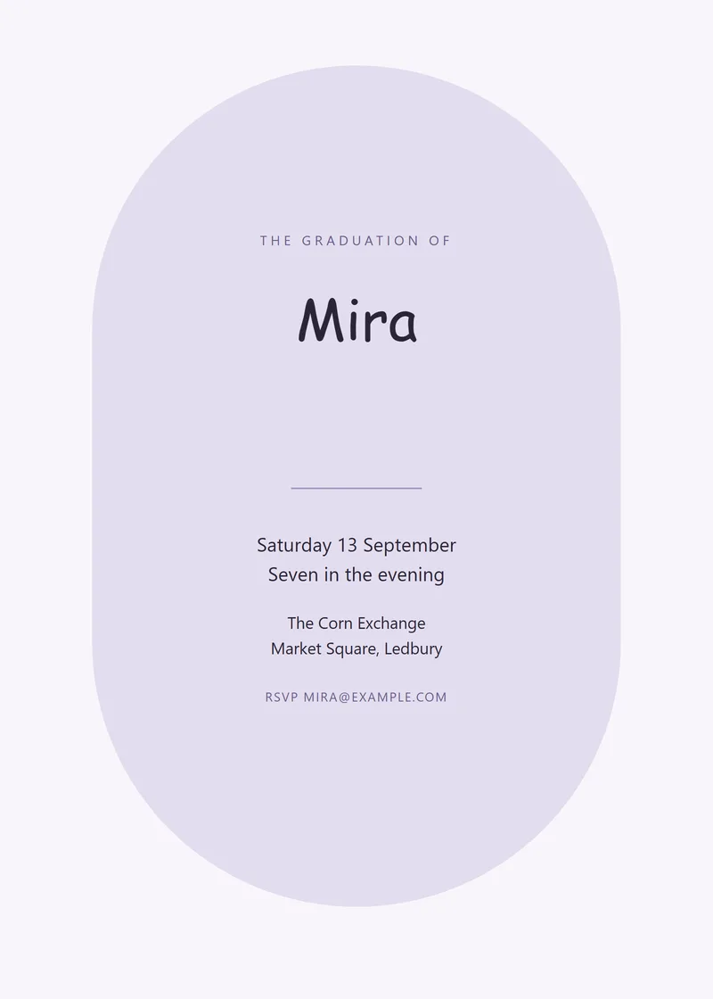 Lavender Arch Graduation Party Invitation - a modern invitation design