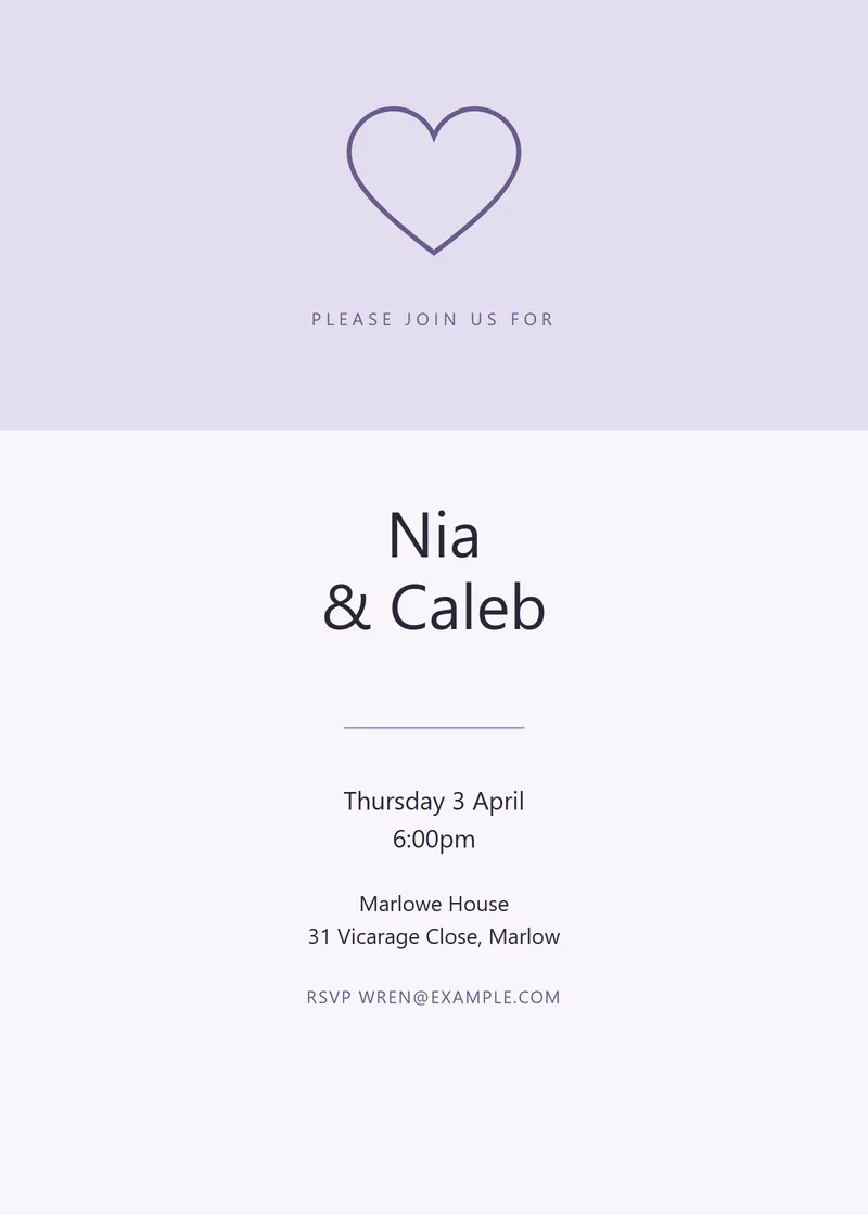Lavender Banner Anniversary Party Invitation - a retro invitation design
