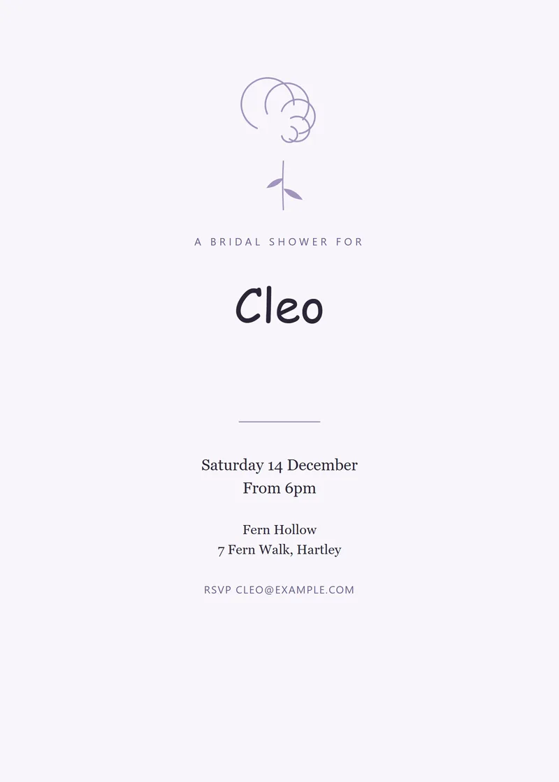 Lavender Crest Bridal Shower Invitation - a luxury invitation design