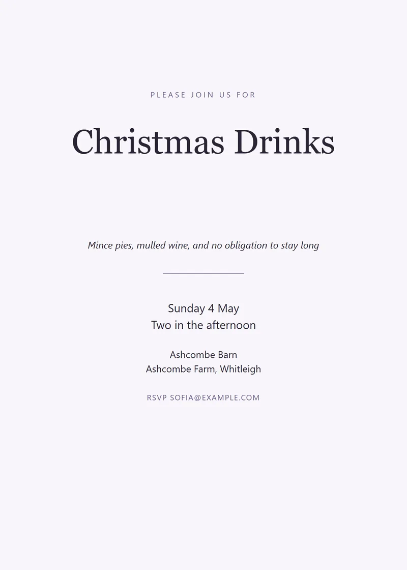 Lavender Framed Holiday Party Invitation - a vintage invitation design