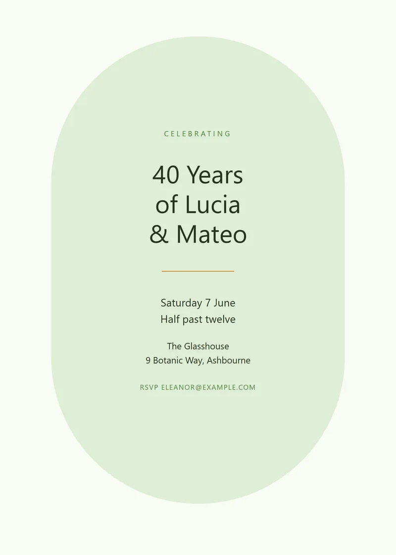 Meadow Arch Anniversary Invitation - a modern invitation design