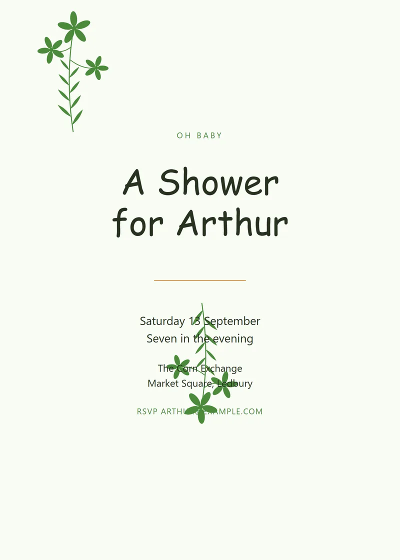 Meadow Botanical Baby Shower Invitation - a floral invitation design
