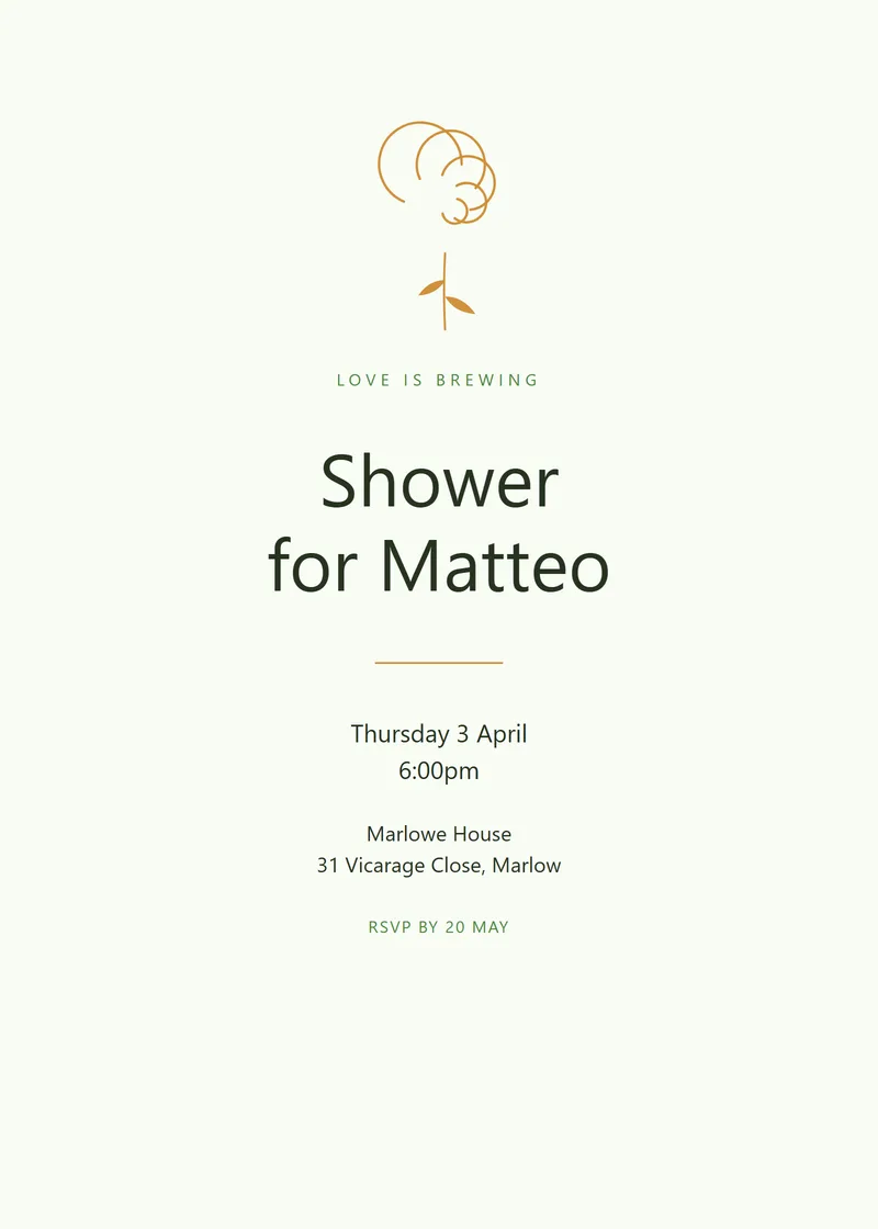 Meadow Crest Bridal Shower Invitation - a luxury invitation design