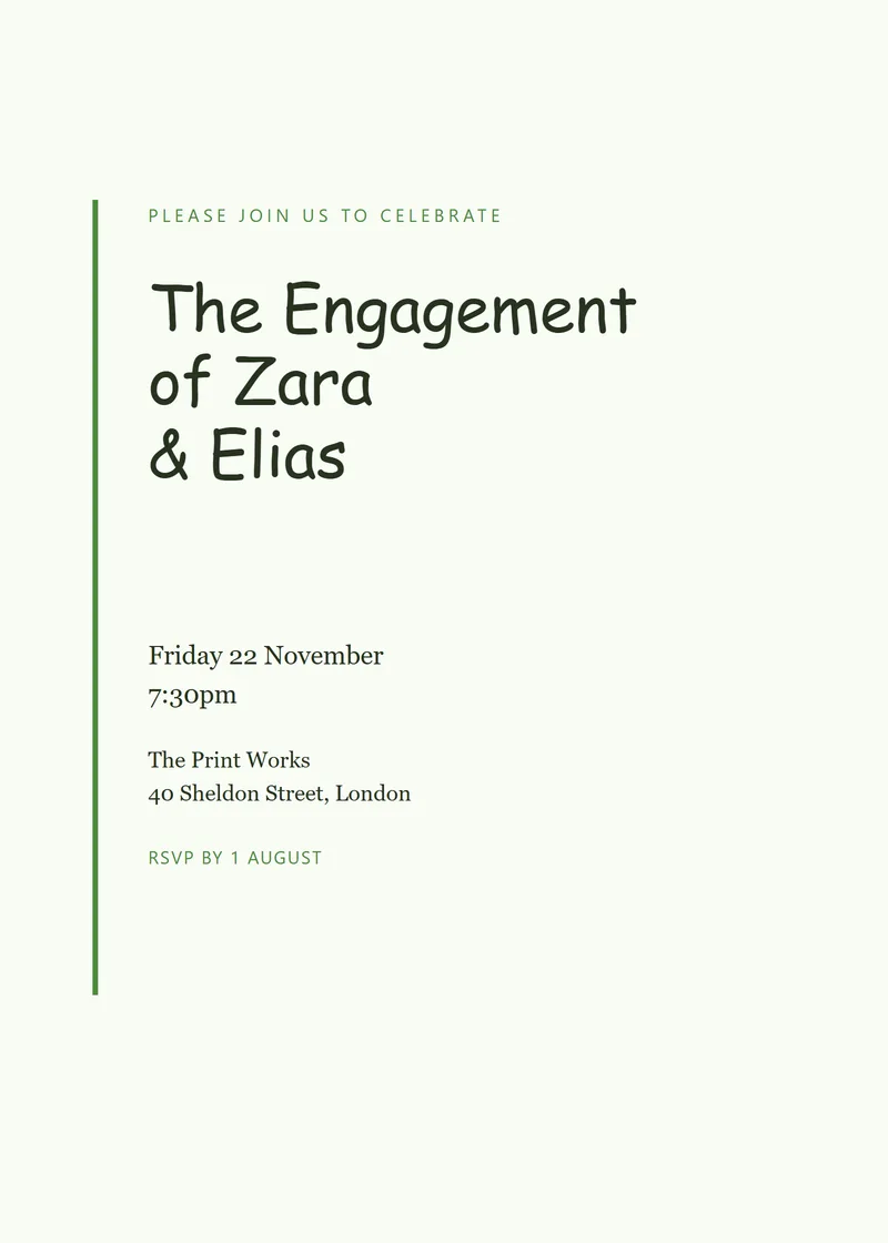 Meadow Editorial Engagement Party Invitation - a modern invitation design