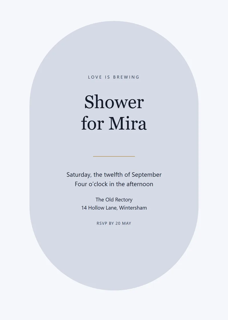 Midnight Arch Bridal Shower Invitation - a modern invitation design