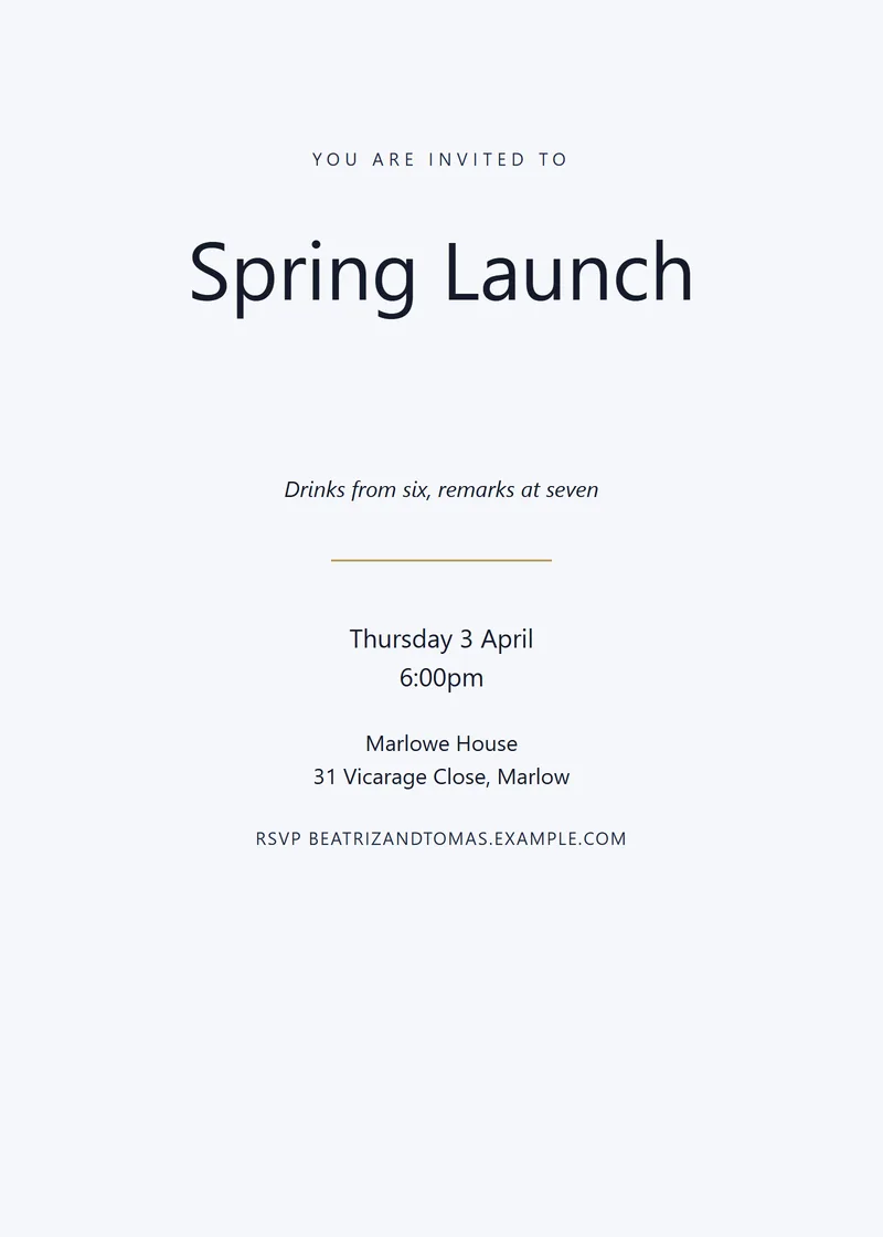 Midnight Classic Launch Invitation - a elegant invitation design