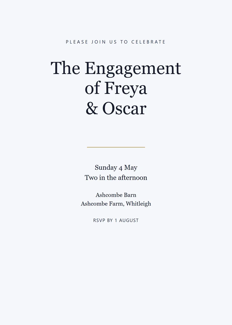 Midnight Classic Engagement Party Invitation - a elegant invitation design