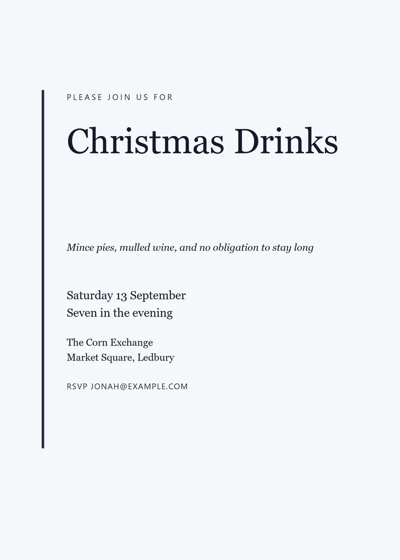 Midnight Editorial Holiday Party Invitation - a modern invitation design