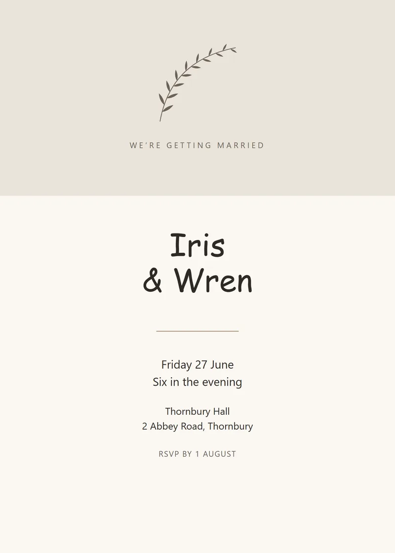 Oyster Banner Wedding Invitation - a retro invitation design