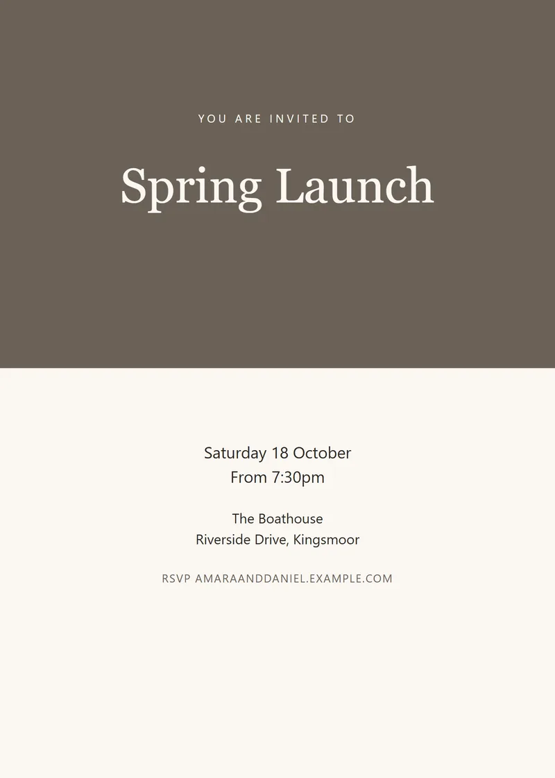 Oyster Bold Launch Invitation - a modern invitation design