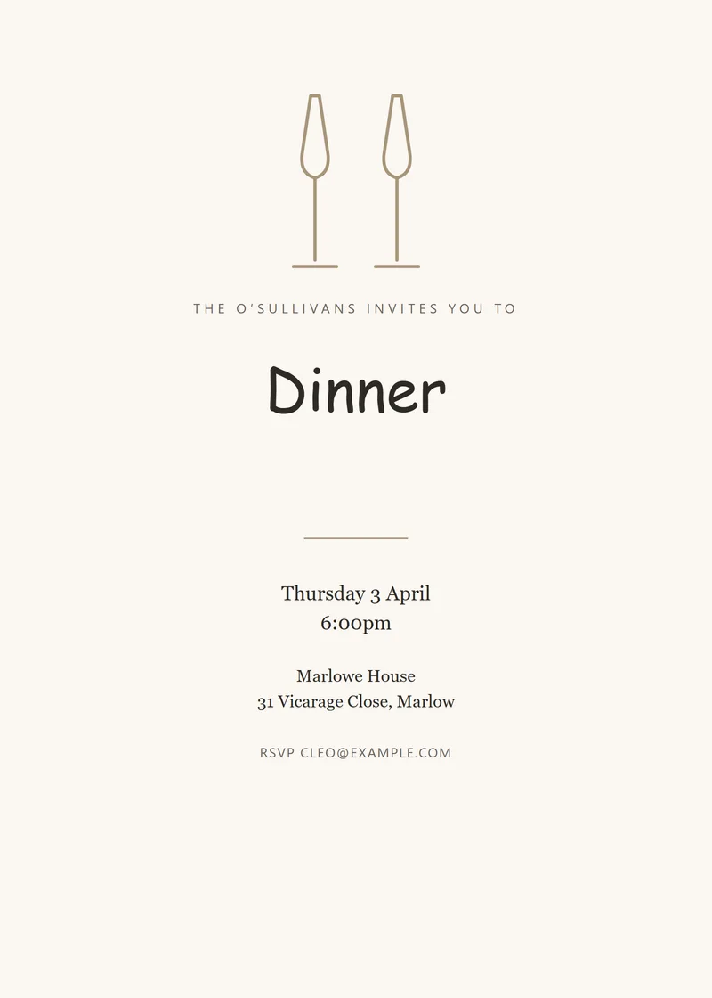 Oyster Crest Dinner Party Invitation - a luxury invitation design