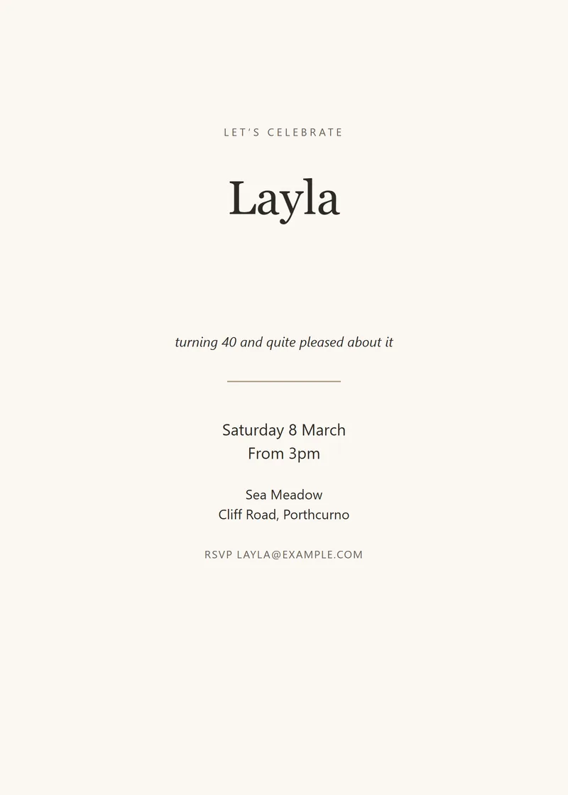 Oyster Framed Birthday Invitation - a vintage invitation design