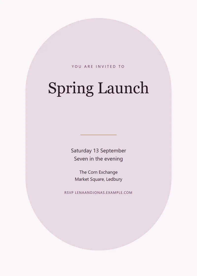Plum Arch Launch Invitation - a modern invitation design