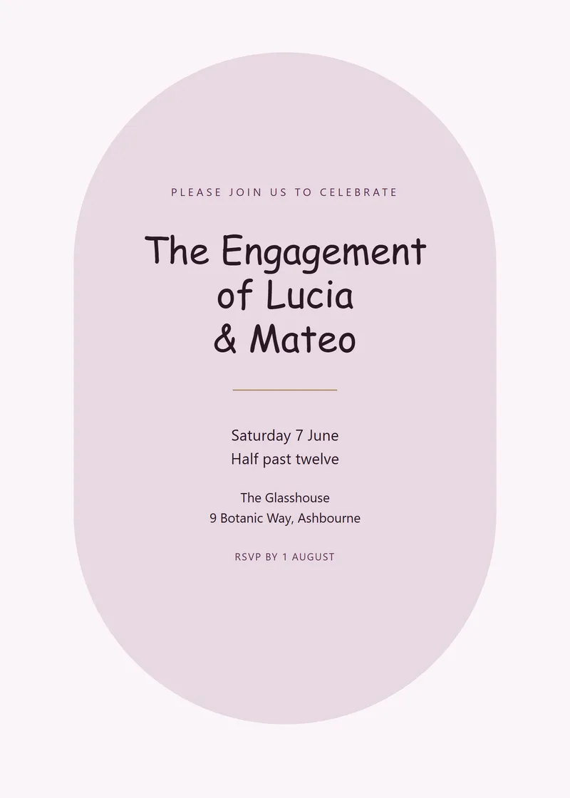 Plum Arch Engagement Party Invitation - a modern invitation design