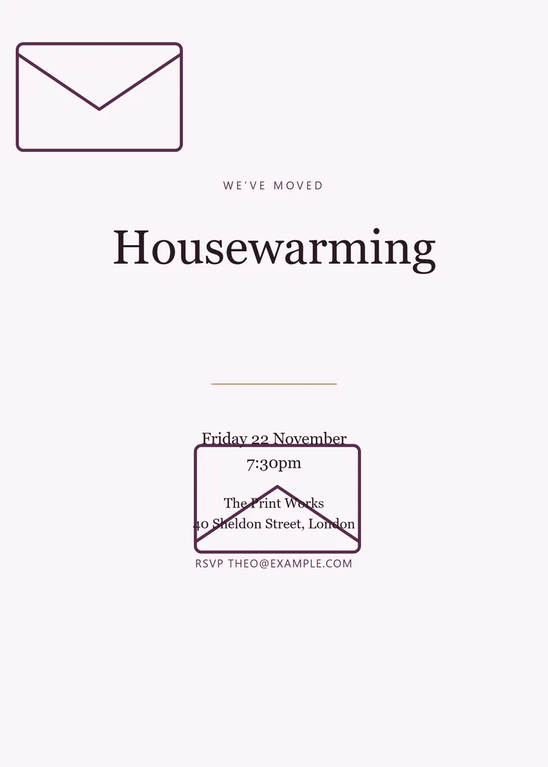 Plum Botanical Housewarming Invitation - a floral invitation design